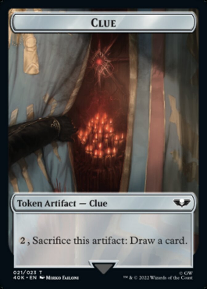 Astartes Warrior (001) // Clue Double-Sided Token [Warhammer 40,000 Tokens] MTG Single Magic: The Gathering    | Red Claw Gaming