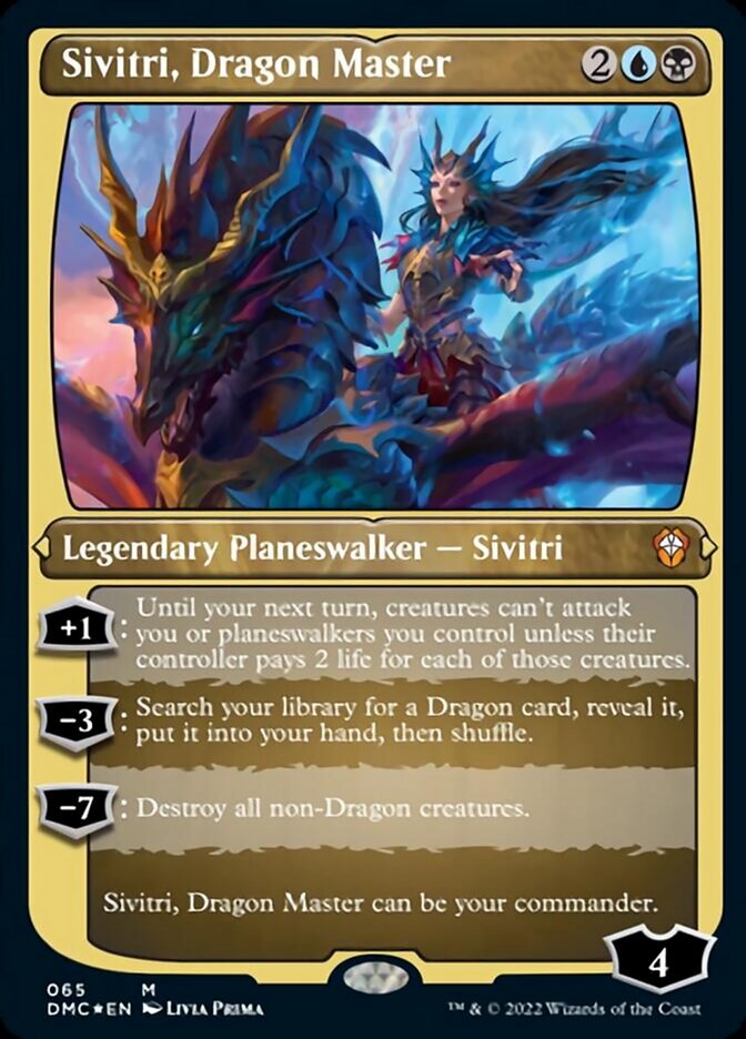 Sivitri, Dragon Master (Foil Etched) [Dominaria United Commander] MTG Single Magic: The Gathering    | Red Claw Gaming