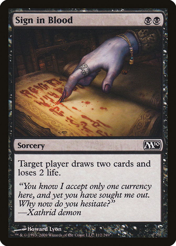 Sign in Blood [Magic 2010] MTG Single Magic: The Gathering    | Red Claw Gaming
