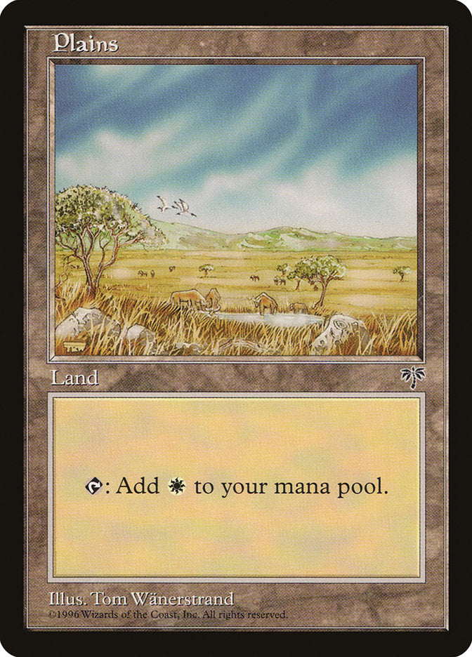 Plains (No Zebras / Signature on Left) [Mirage] MTG Single Magic: The Gathering    | Red Claw Gaming