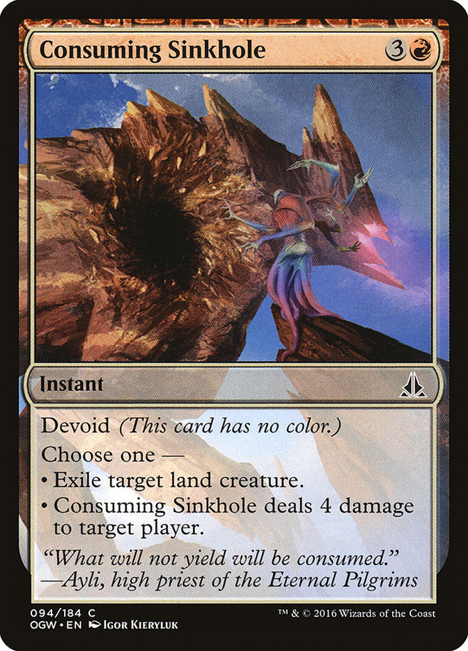 Consuming Sinkhole [Oath of the Gatewatch] MTG Single Magic: The Gathering    | Red Claw Gaming