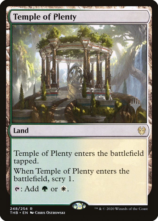 Temple of Plenty (Promo Pack) [Theros Beyond Death Promos] MTG Single Magic: The Gathering    | Red Claw Gaming