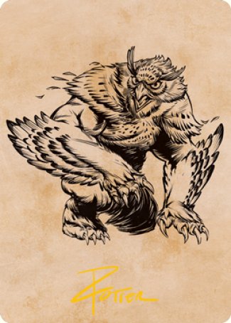 Owlbear (Showcase) Art Card (Gold-Stamped Signature) [Dungeons & Dragons: Adventures in the Forgotten Realms Art Series] MTG Single Magic: The Gathering    | Red Claw Gaming