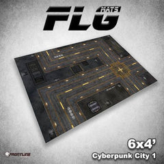 FLG Mat, Cyberpunk City 1, 6x4 Gaming Mat FLG    | Red Claw Gaming