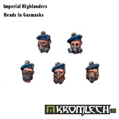 Imperial Highlanders Heads in Gasmasks (10) Minatures Kromlech    | Red Claw Gaming