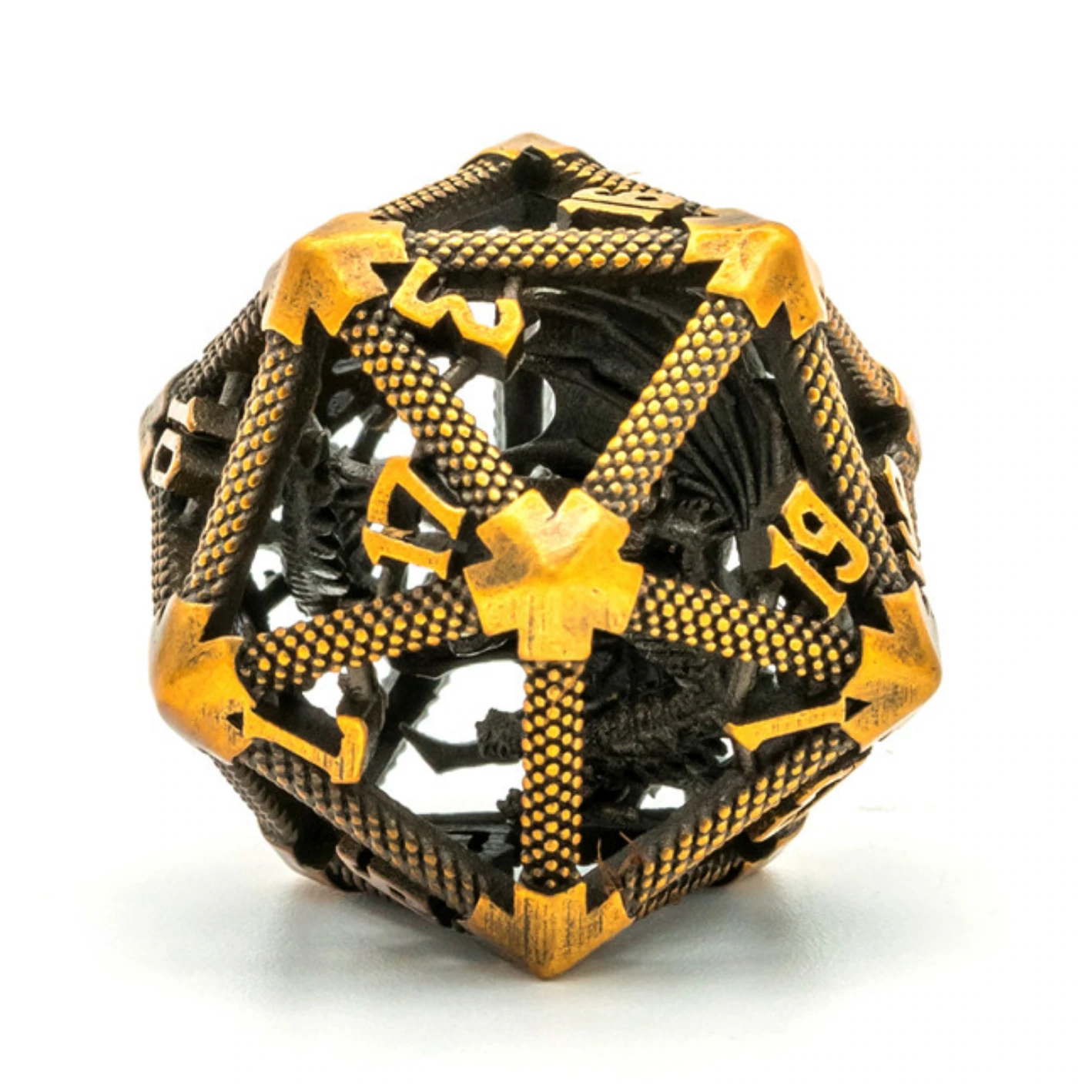 HOLLOW DRAGON KEEP D20 - GOLD Dice & Counters Foam Brain Games    | Red Claw Gaming