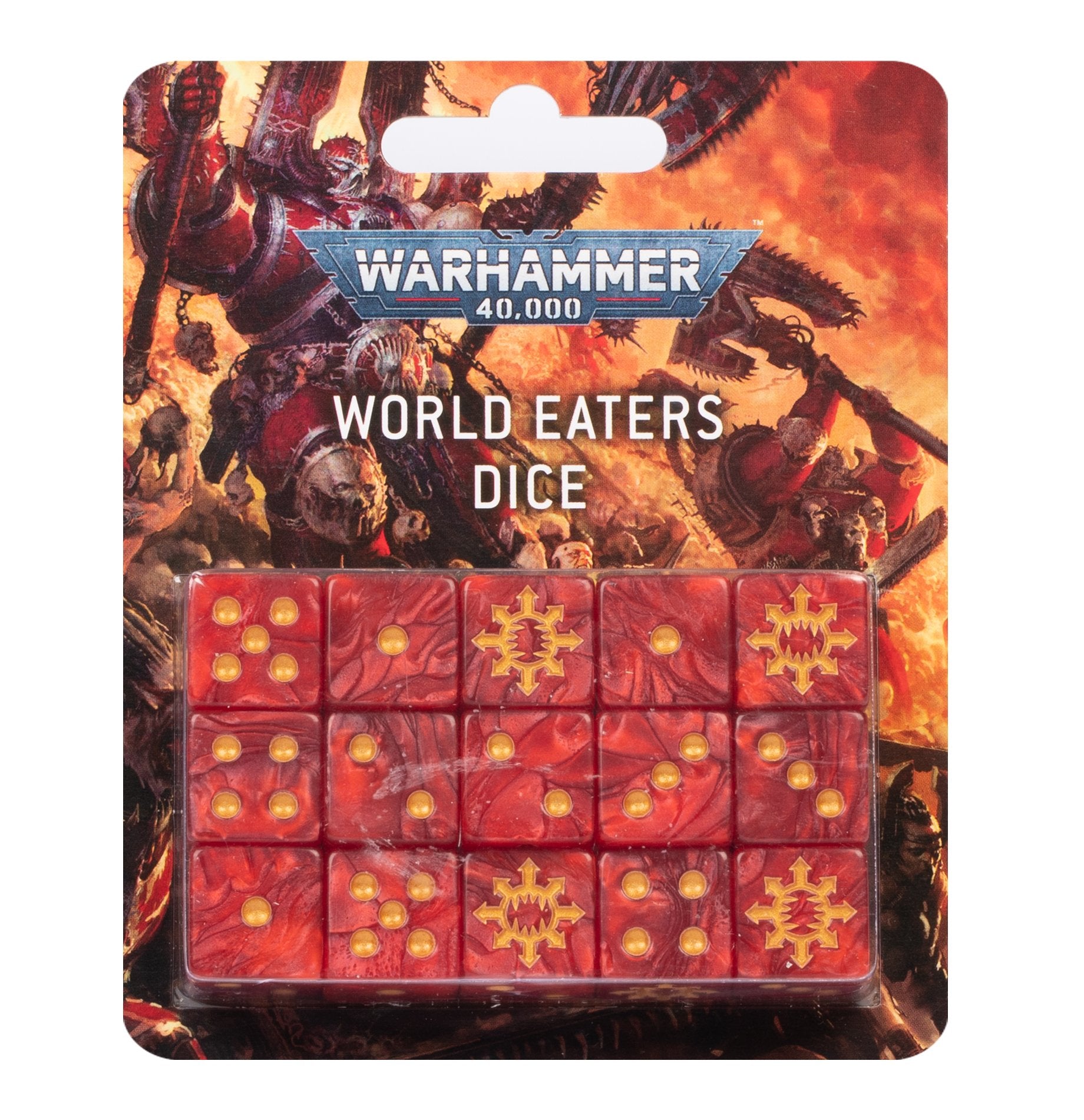 WARHAMMER 40000: WORLD EATERS DICE Chaos Space Marines Games Workshop    | Red Claw Gaming