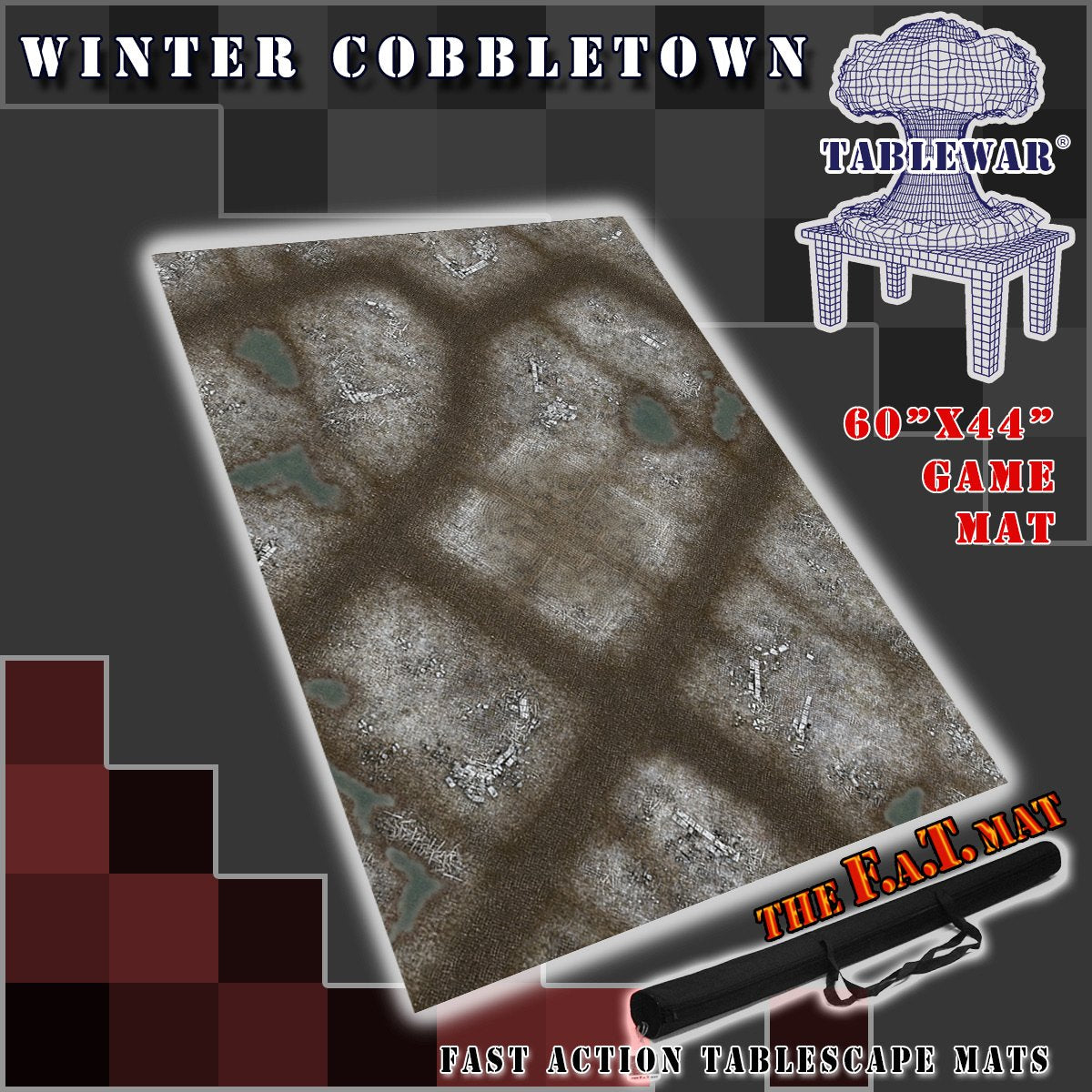 F.A.T. Mats Winter cobbletown 60'x44' Gaming Mat F.A.T. Mats    | Red Claw Gaming
