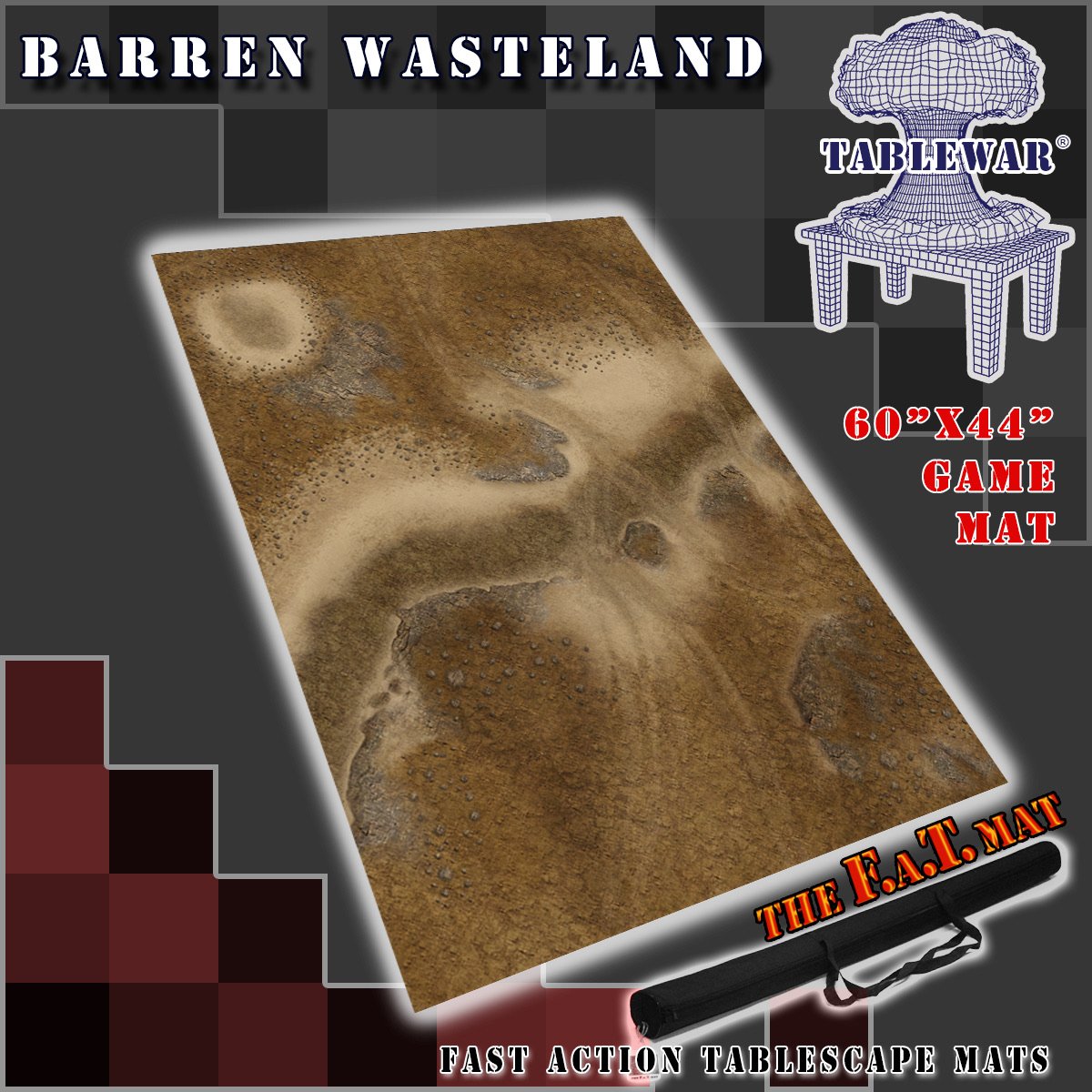 F.A.T. Mats Barren Wasteland 60'x44' Gaming Mat F.A.T. Mats    | Red Claw Gaming