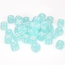 Frosted Teal/White 12mm D6 Dice Chessex    | Red Claw Gaming