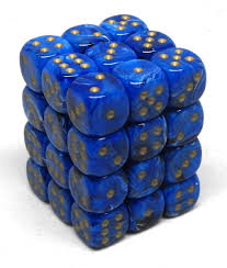 Vortex Blue/Gold 12mm D6 Dice Chessex    | Red Claw Gaming