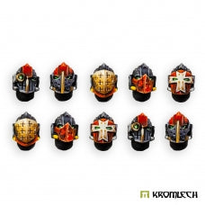 Imperial Crusaders Helmet Heads (10) Minatures Kromlech    | Red Claw Gaming