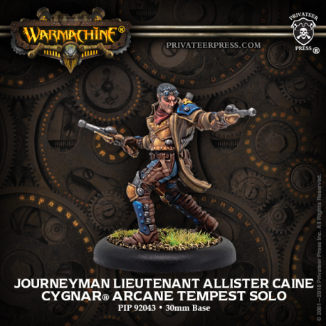 Cygnar Journeyman Lieutenant Allister Caine Miniatures Clearance    | Red Claw Gaming