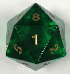 Jumbo Transparent D20 (Countdown) Dice Universal DIstribution Ruby   | Red Claw Gaming