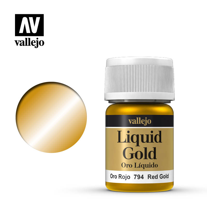 RED GOLD (ALCOHOL BASED) LIQUID GOLD - 35ML Vallejo Model Color Vallejo    | Red Claw Gaming