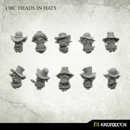 Orc Heads in Hats (10) Minatures Kromlech    | Red Claw Gaming