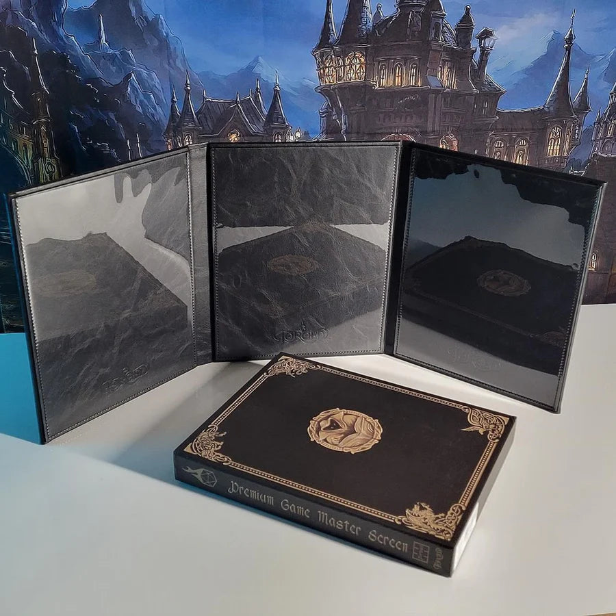 Premium Game Master Screen - Portrait Edition D&D Accessory Forged Gaming Black   | Red Claw Gaming