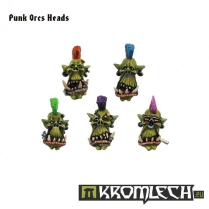 Punk Orcs Heads (10) Minatures Kromlech    | Red Claw Gaming