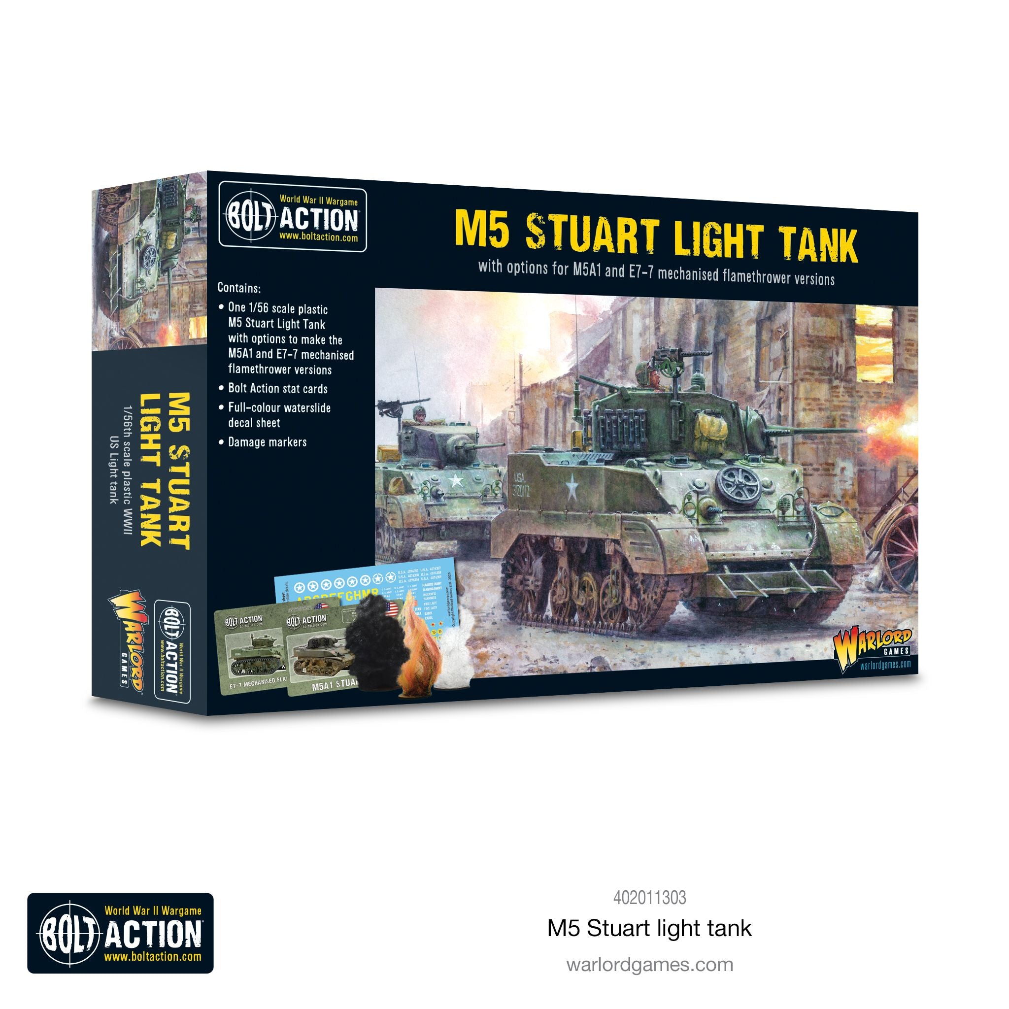 M5 Stuart Light Tank American Warlord Games    | Red Claw Gaming