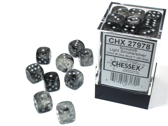 Borealis Light Smoke/Silver Luminary Effect Dice Chessex    | Red Claw Gaming