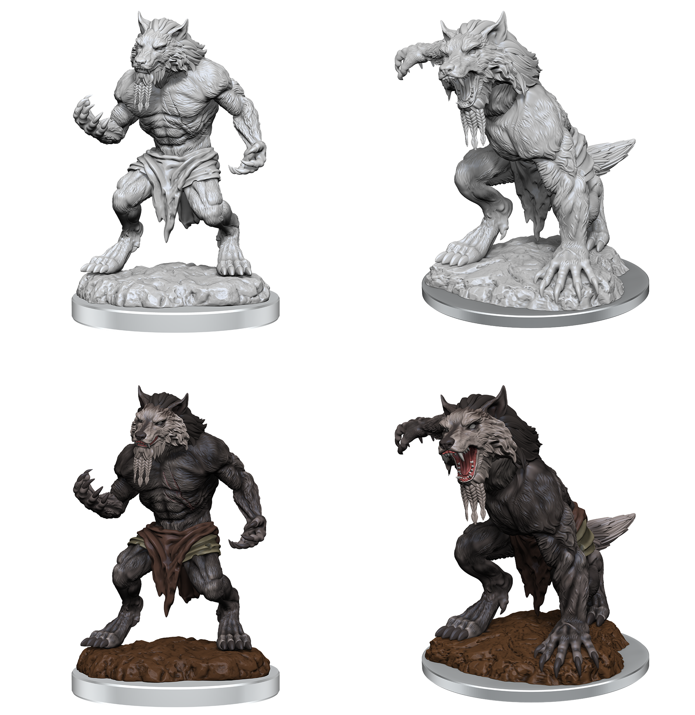 CRITICAL ROLL UNPAINTED MINIS FEY WEREWOLVES Minatures Wizkids Games    | Red Claw Gaming