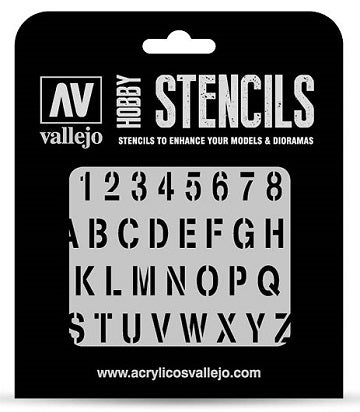 HOBBY STENCIL STAMP FONT Vallejo Stencil Vallejo    | Red Claw Gaming