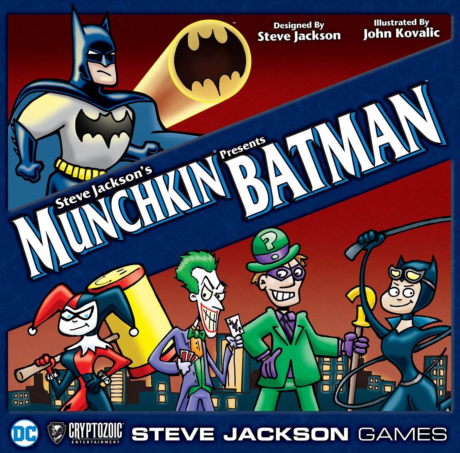 STEVE JACKSON'S MUNCHKIN PRESENTS BATMAN Board Games Steve Jackson    | Red Claw Gaming