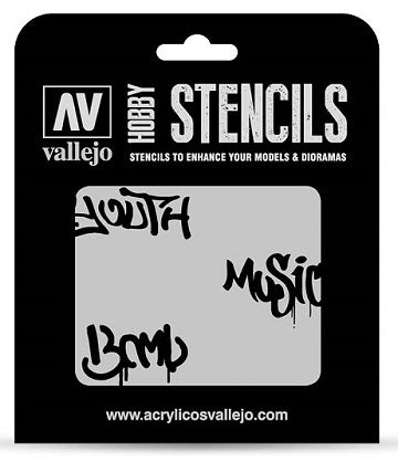 HOBBY STENCIL STREET ART #1 Vallejo Stencil Vallejo    | Red Claw Gaming