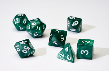 PEARL GREEN 7-DIE SET Dice Universal DIstribution    | Red Claw Gaming