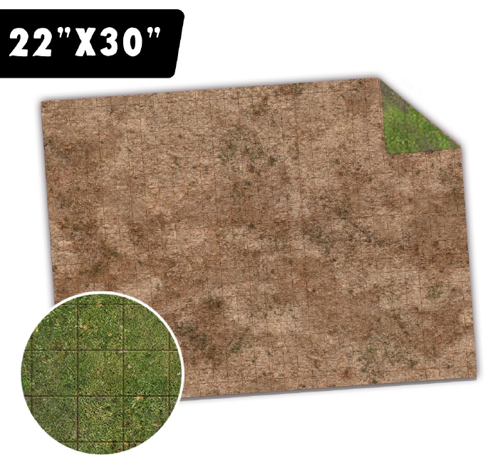 ADVENTURE MAT 44"X30" BROKEN GRASS/DESERT SCRUB Game Mat Monster Games    | Red Claw Gaming