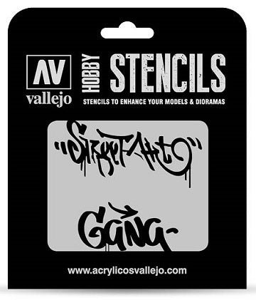 HOBBY STENCIL STREET ART #2 Vallejo Stencil Vallejo    | Red Claw Gaming