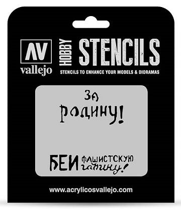 HOBBY STENCIL SOVIET SLOGANS WWII #2 Vallejo Stencil Vallejo    | Red Claw Gaming