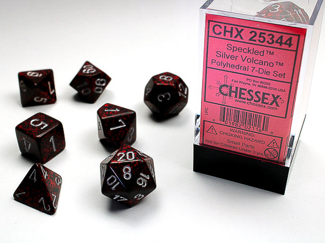 Speckled Silver Volcano 7-Die Set Dice Chessex    | Red Claw Gaming
