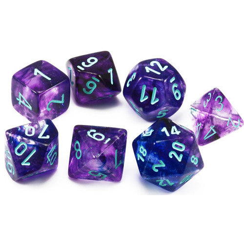 NEBULA 7-DIE SET NOCTURNAL/BLUE LUMINARY Dice Chessex    | Red Claw Gaming