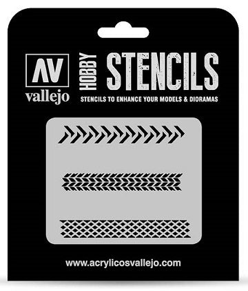 HOBBY STENCIL TYRE MARKINGS Vallejo Stencil Vallejo    | Red Claw Gaming