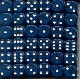 Speckled Stealth with  White 12mm D6 Dice Chessex    | Red Claw Gaming