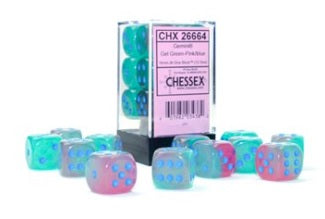 Borealis GEL GREEN-PINK/BLUE LUMINARY 16MM DICE BLOCK Dice Chessex    | Red Claw Gaming