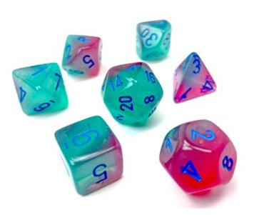 BOREALIS 7-DIE SET GREEN-PINK/BLUE LUMINARY Dice Chessex    | Red Claw Gaming