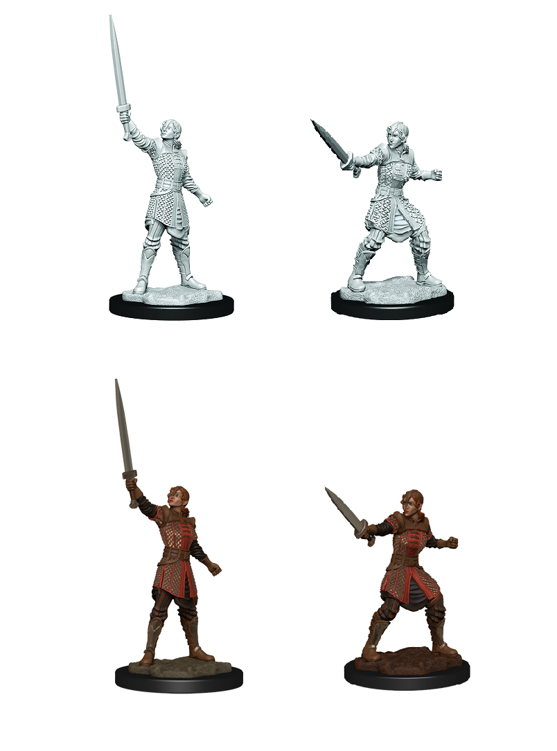 CRITICAL ROLL UNPAINTED MINIS HUMAN EMPIRE FIGHTER FEMALE Minatures Wizkids Games    | Red Claw Gaming