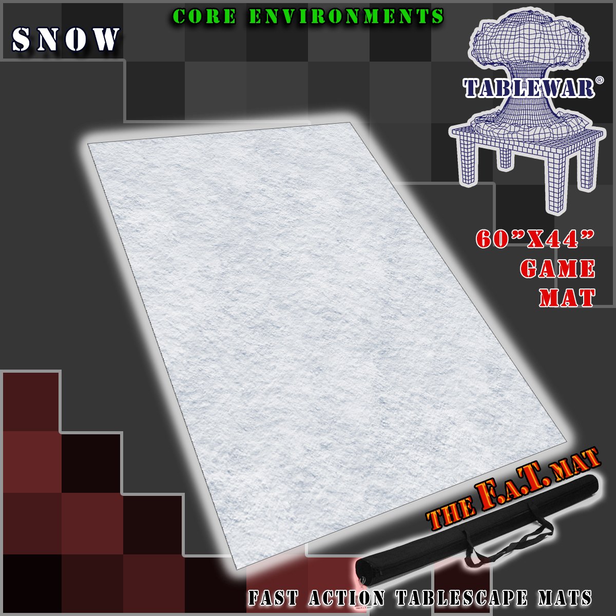 F.A.T. MATS: CORE ENVRNMNT SNOW 60"X44" Gaming Mat F.A.T. Mats    | Red Claw Gaming