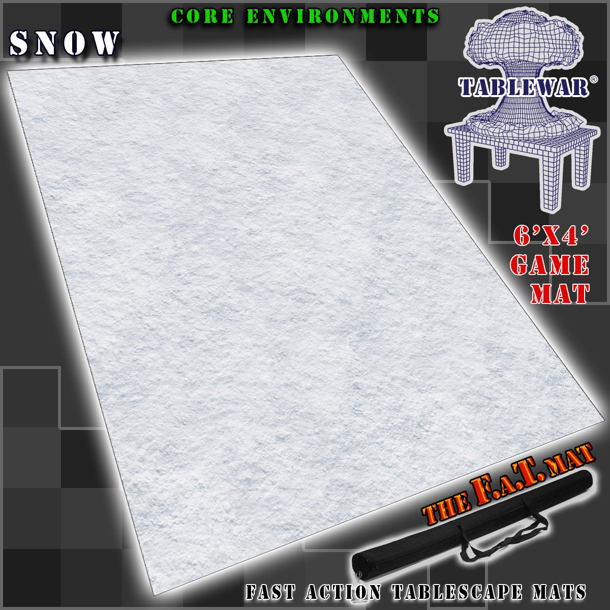 F.A.T. MATS: CORE ENVRNMNT SNOW 6X4 Gaming Mat F.A.T. Mats    | Red Claw Gaming