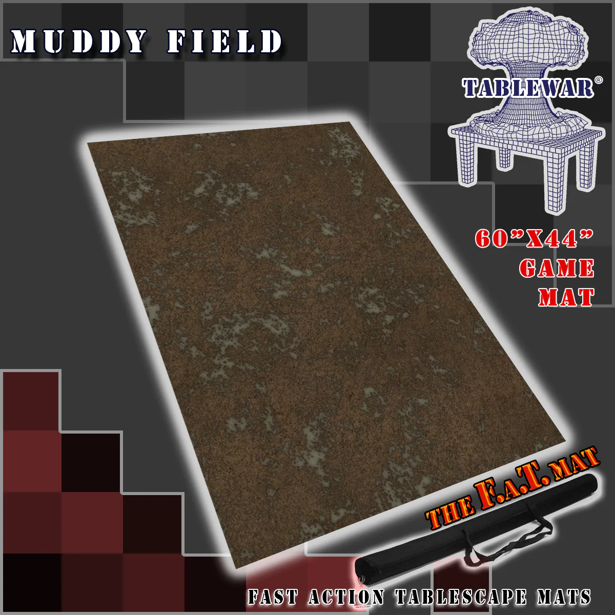 F.A.T. MATS: CORE ENVIRONMENT MUDDY FIELD 60"X44" Gaming Mat F.A.T. Mats    | Red Claw Gaming