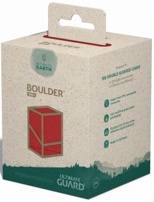 UG Return to Earth Boulder Deck Box 100+ Red Deck Box Ultimate Guard    | Red Claw Gaming