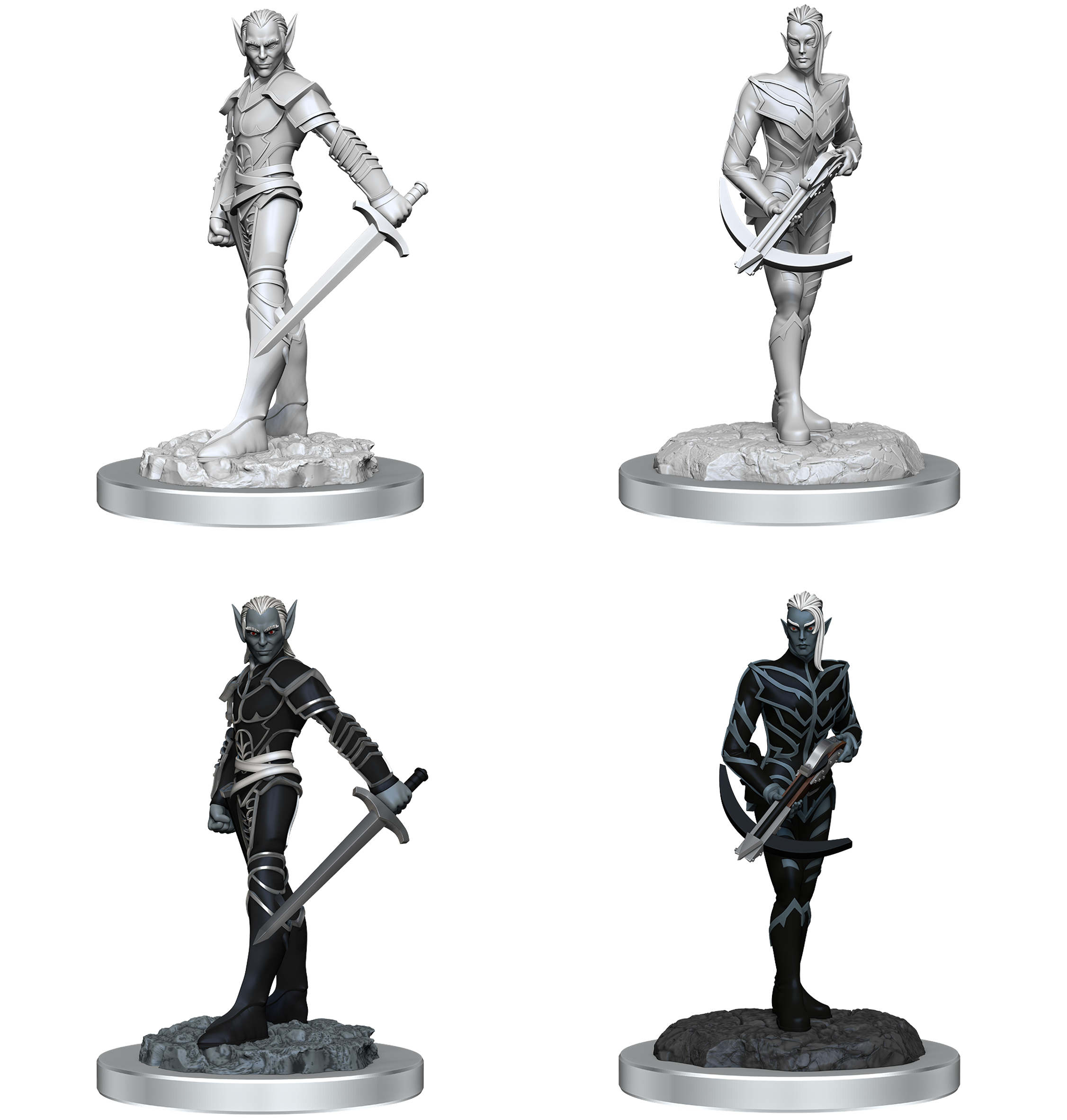 D&D Nolzur's Marvelous Miniatures: Drow Fighters Minatures Wizkids Games    | Red Claw Gaming