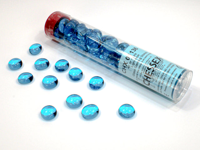 GLASS STONES Light Blue  QTY 40+ Dice Chessex    | Red Claw Gaming