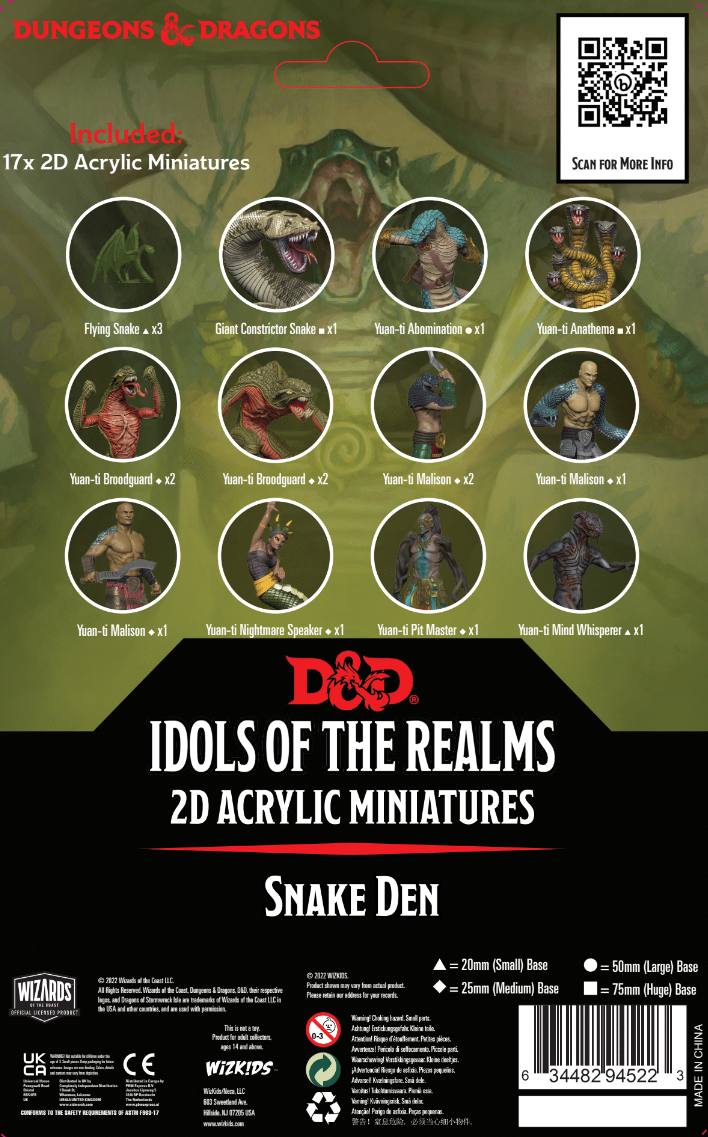 D&D IDOLS 2D MINIS SCALES AND TAILS SNAKE DEN SET 2D Miniatures Red Claw Gaming    | Red Claw Gaming