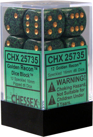 Speckled Golden Recon 16mm D6 Dice Chessex    | Red Claw Gaming