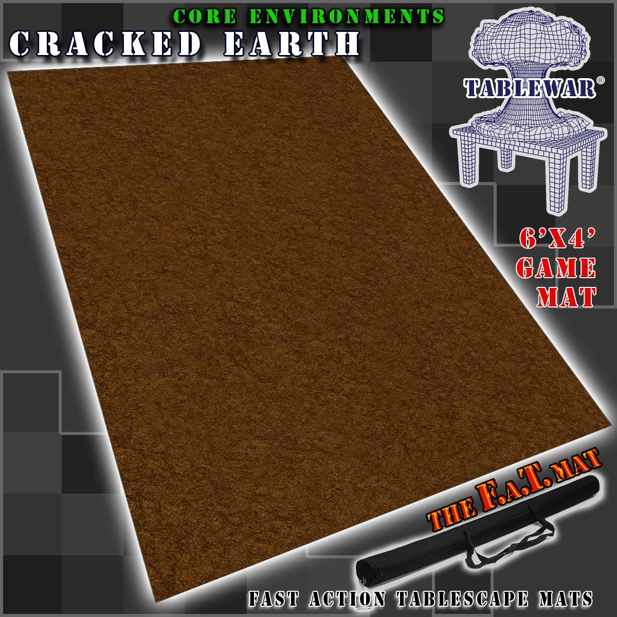 F.A.T. MATS: CORE ENVRNMNT CRACKED EARTH 6X4 Gaming Mat F.A.T. Mats    | Red Claw Gaming