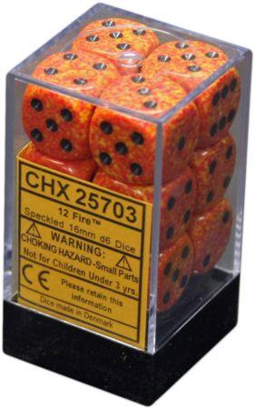 Speckled Fire 16mm D6 Dice Chessex    | Red Claw Gaming