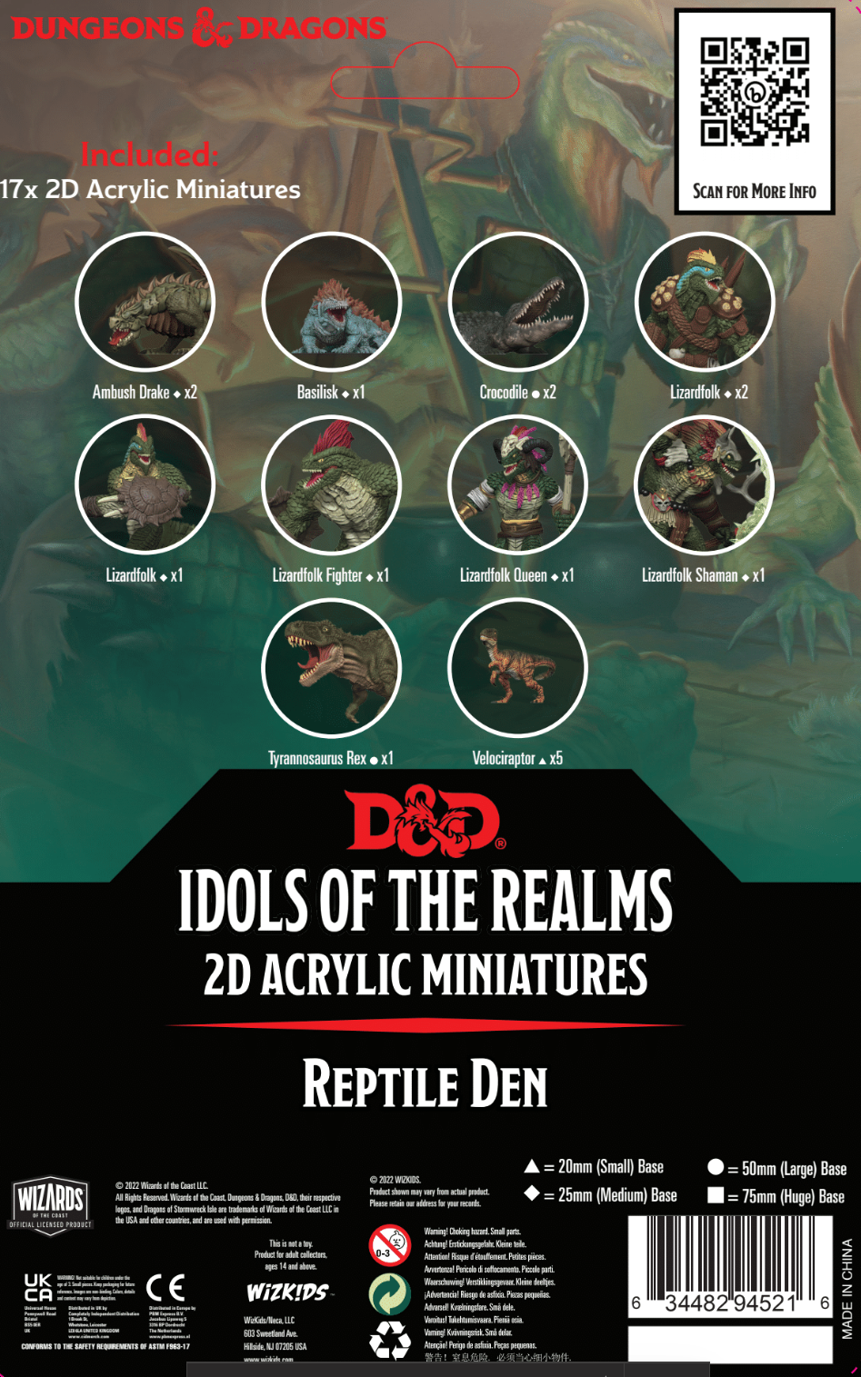 D&D IDOLS 2D MINIS SCALES AND TAILS REPTILE DEN 2D Miniatures Red Claw Gaming    | Red Claw Gaming